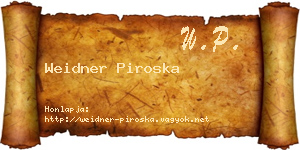 Weidner Piroska névjegykártya